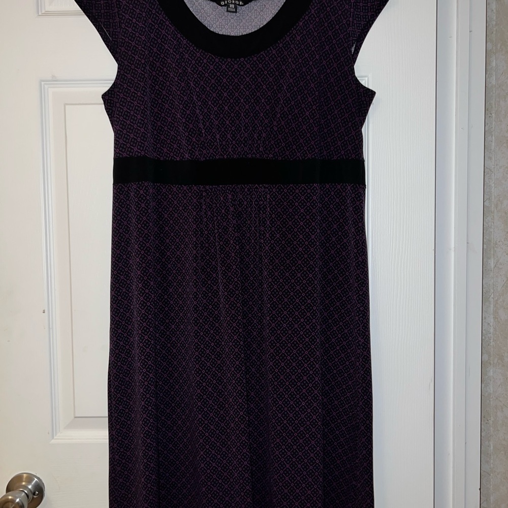 George Black and Purple Midi Dress